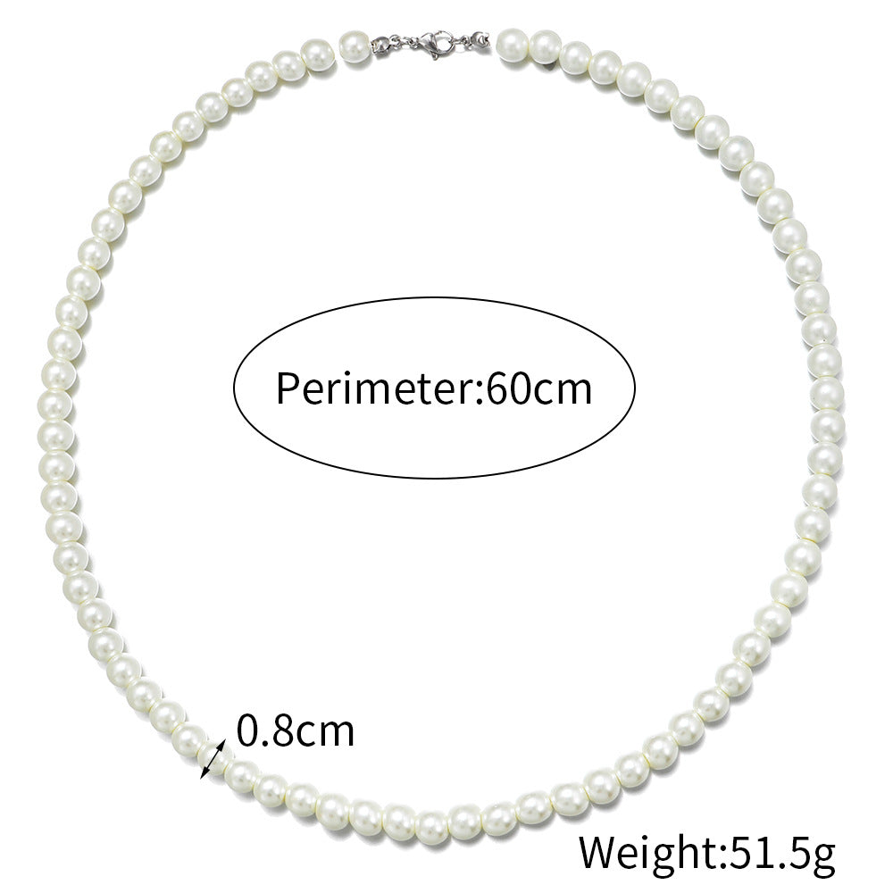 Wholesale Single Layer Men's Pearl Necklace