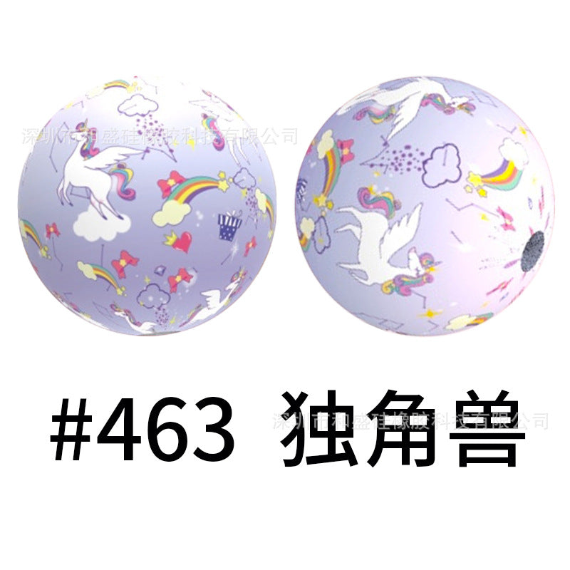 Wholesale 50pcs 15mm Western Style Leopard Skull Color Aztec Printed Silicone Balls Beads ACC-BDS-HeSheng001