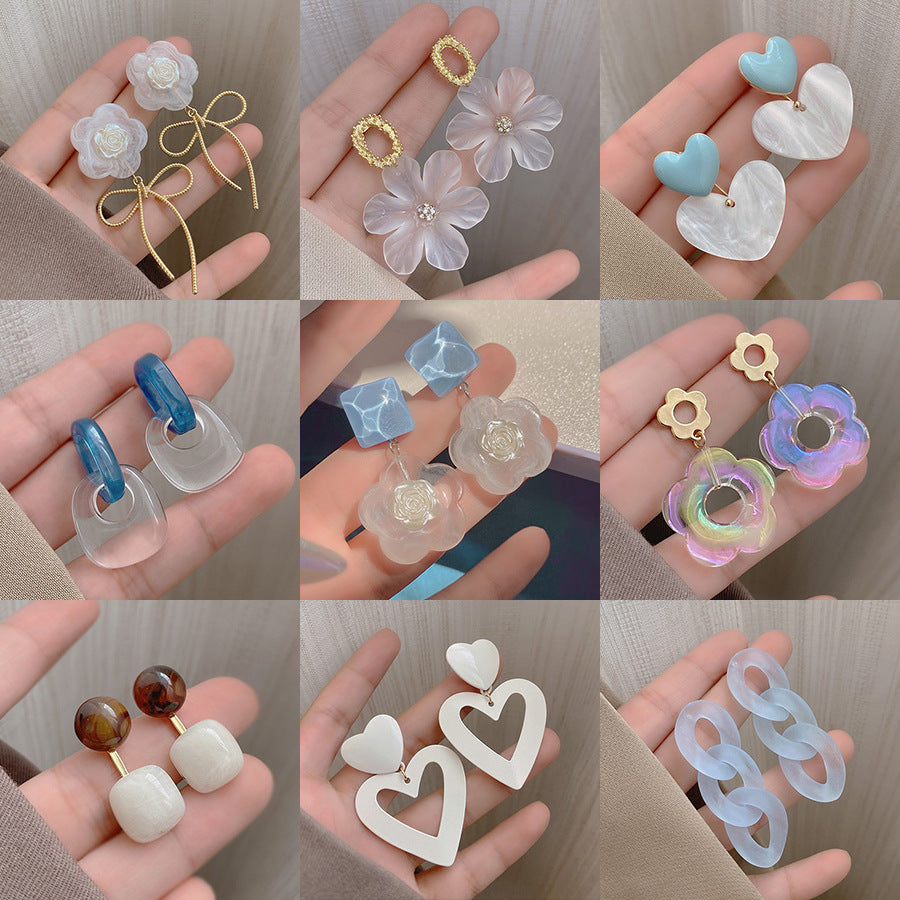 Wholesale 925 Silver Needle Design Acrylic Earrings