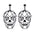 Wholesale  Diamond-Encrusted Zinc Alloy Cat Pumpkin  Web Skull Earrings