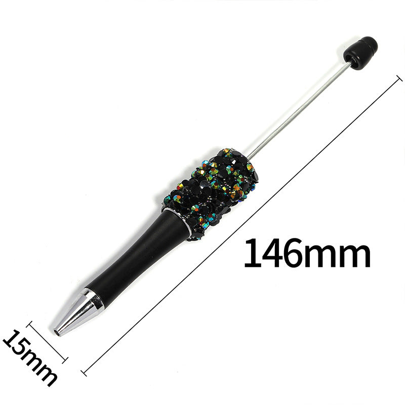 Wholesale 10pcs Beadable Pens Colorful Resin Rhinestone Fine Glitter Plastic DIY Beaded Pen ACC-PN-BLG003