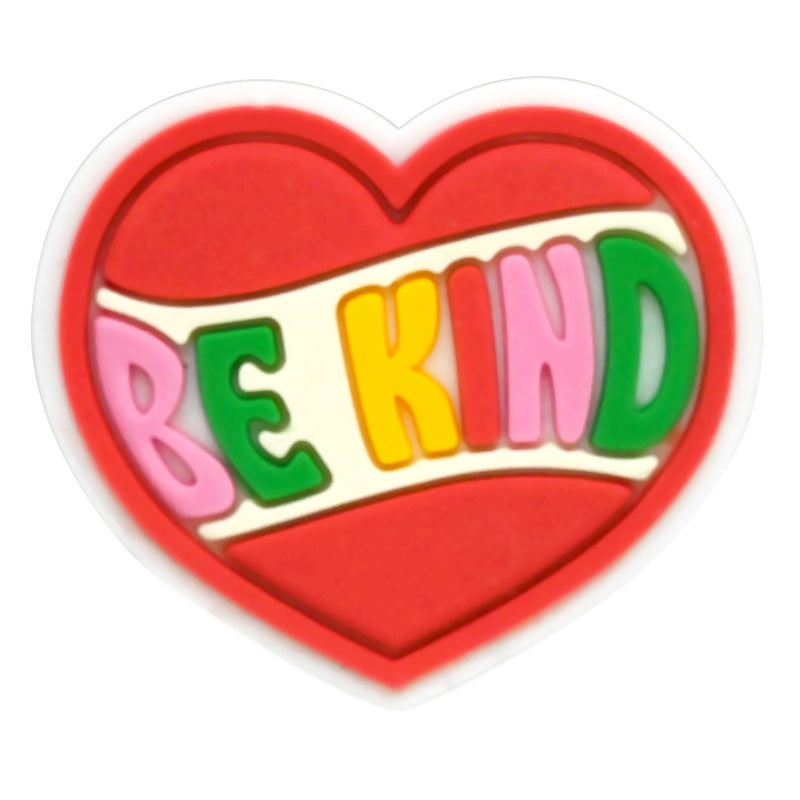 Wholesale Random 100pcs Cartoon Letter PVC Soft Rubber Shoe Buckle Decoration ACC-SC-RYY064