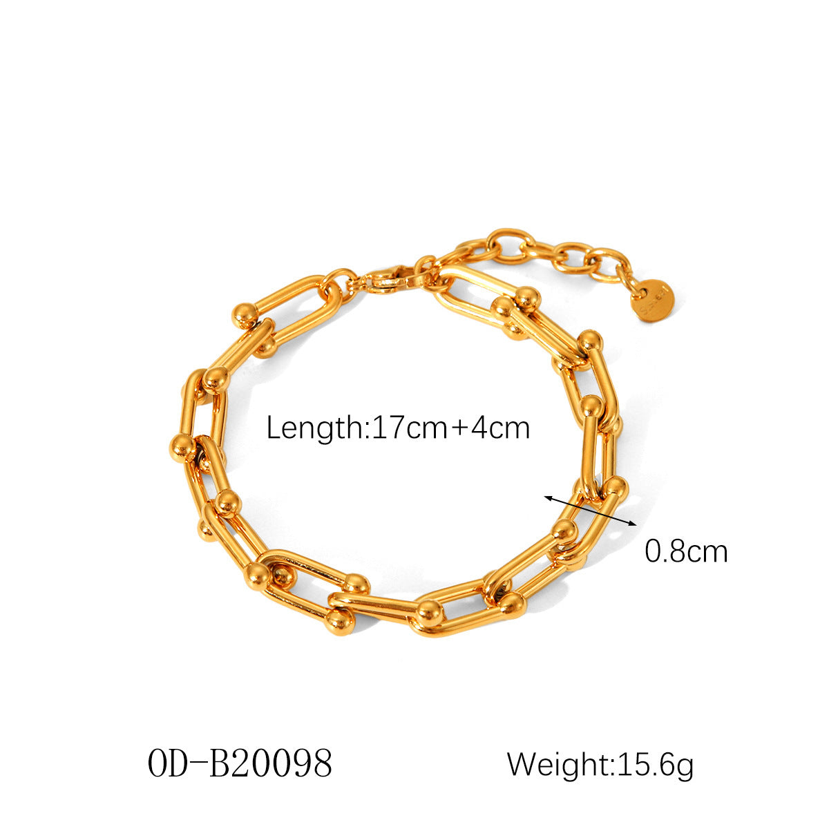 Wholesale  18K Bracelet Stainless Steel Twist Chain Bracelet Cuban Chain