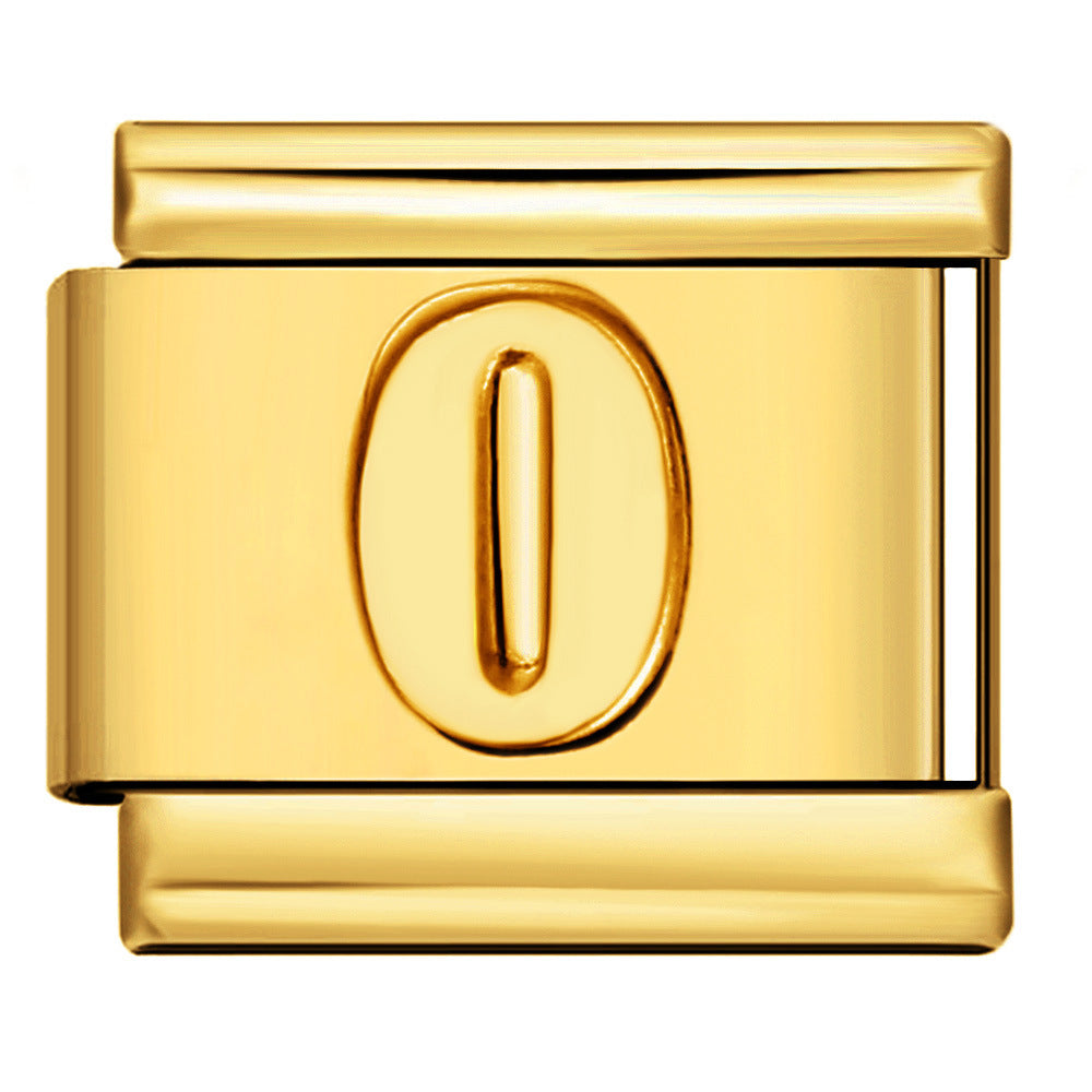 Wholesale Italian titanium steel gold module Charms