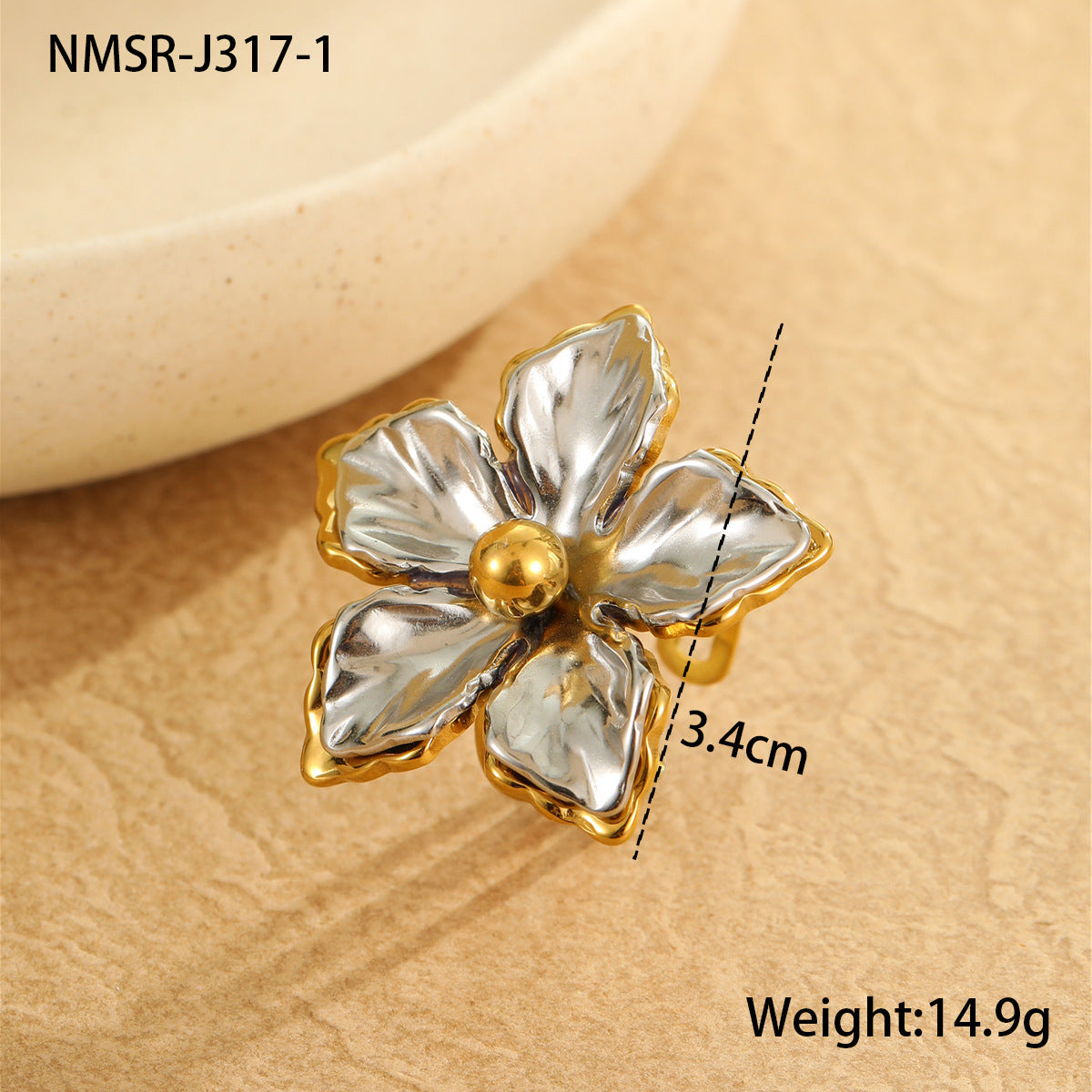 Wholesale Floral Color Matching Stainless Steel Rings