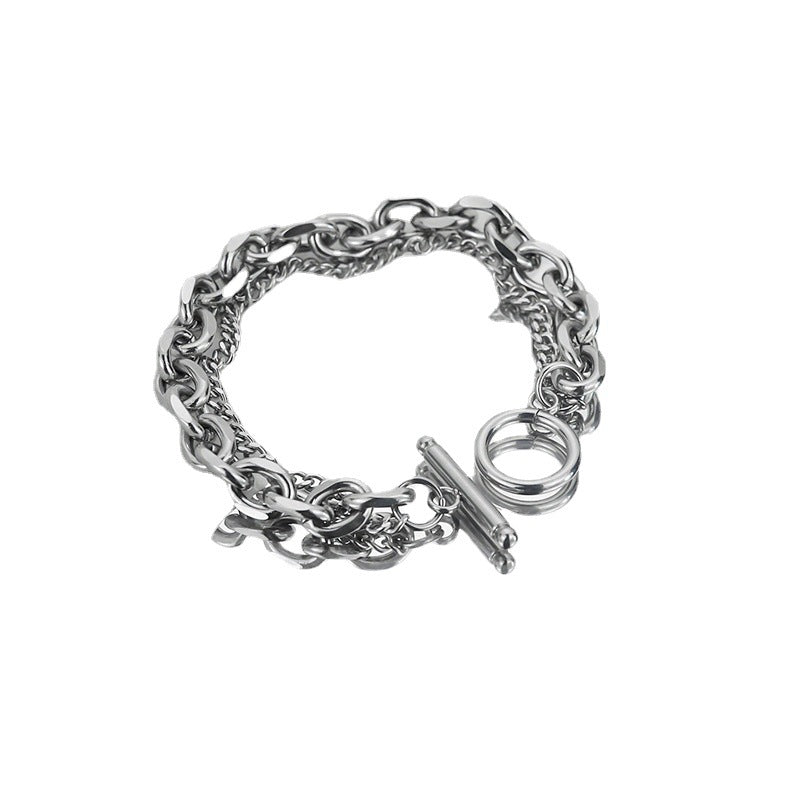 Wholesale Minimalist Stacked Bracelet Titanium Steel Rhombus Design Unisex Jewelry for Resale