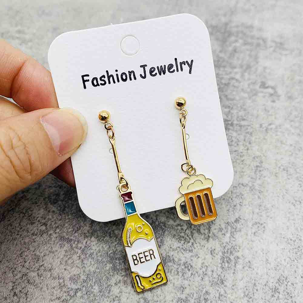 Wholesale Alloy Oil Drop Earrings Beer Red Wine Earrings