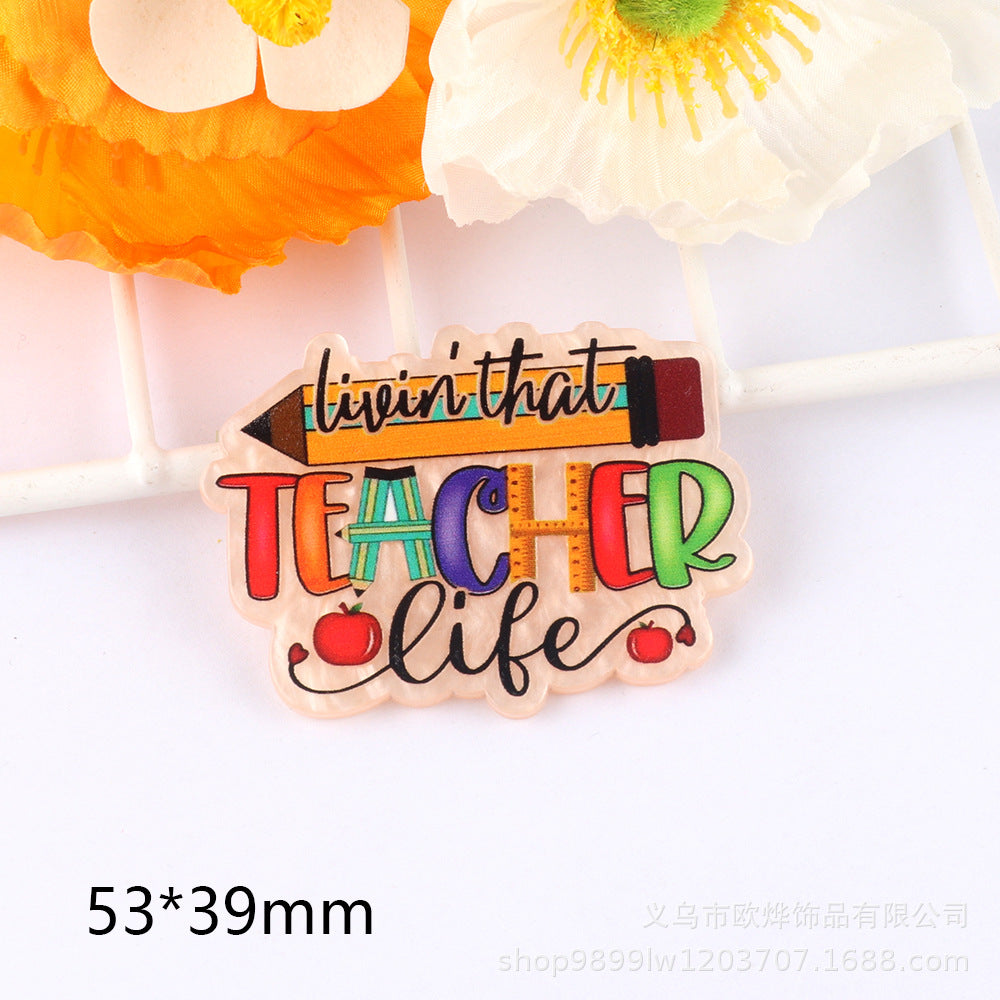 Wholesale 10PCS DIY Acrylic Loose Cute Cartoon Brooch Flatback