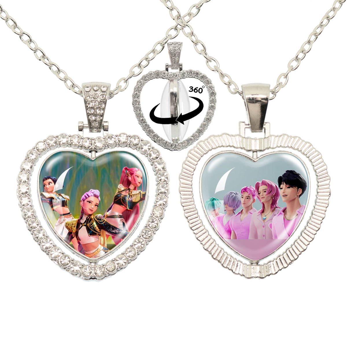 Wholesale  Kpop  Heart Rhinestone Necklace  ACCVIP