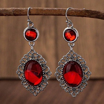 Wholesale Exaggerated Ethnic Gemstone Earrings,  Zinc Alloy Electroplated,  Jewelry Accessory