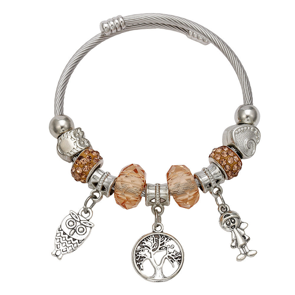 Wholesale DIY Beaded  Multi-Element Titanium Steel Bracelet