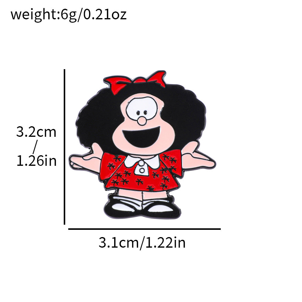 Wholesale Cute cartoon little girl metal brooch