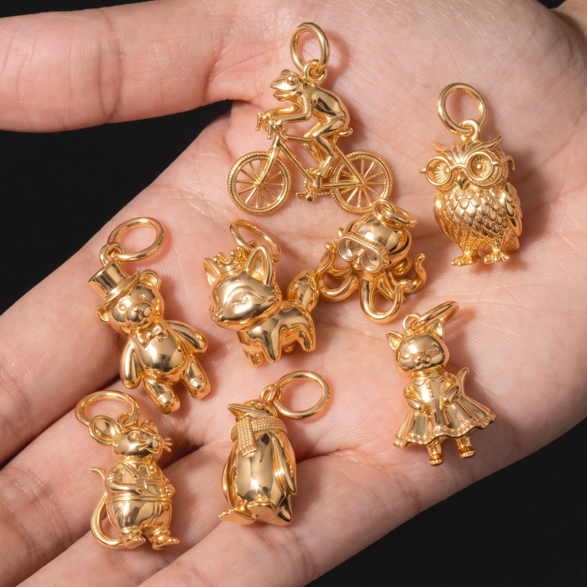 Wholesale Trendy Animal Pendant DIY Jewelry Charms Stainless Steel 18K Gold Plated Fashion Accessory Gift