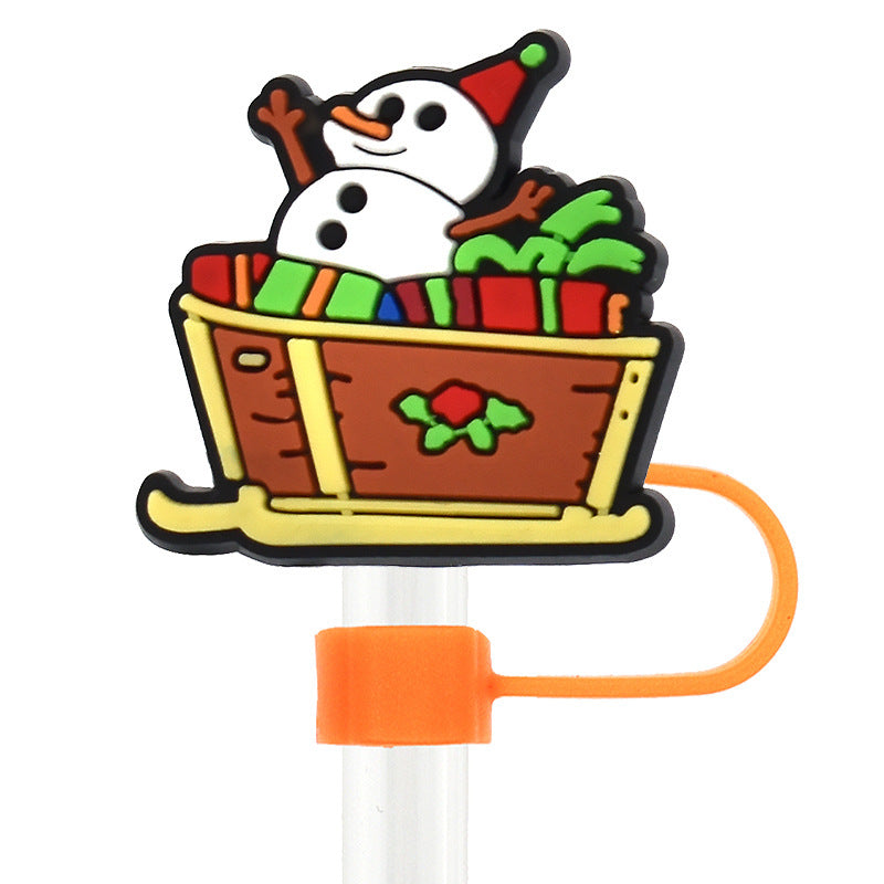 Wholesale 10pcs Christmas Series 10mm Straw Cover Straw Tube Cap