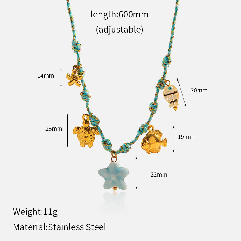 Wholesale dopamine woven stainless steel necklace