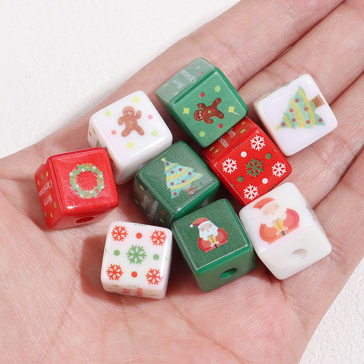 Wholesale 10pcs  Colorful Christmas Tree Focal Beads DIY Bead Accessories