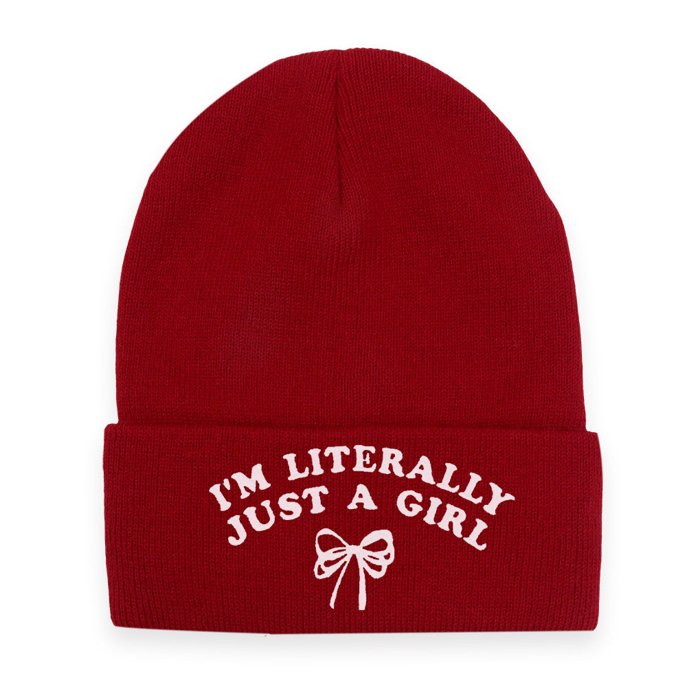 Wholesale Letter Bow Knitted Hat Warm Embroidered Wool Hat ACC-HT-HaiPu037