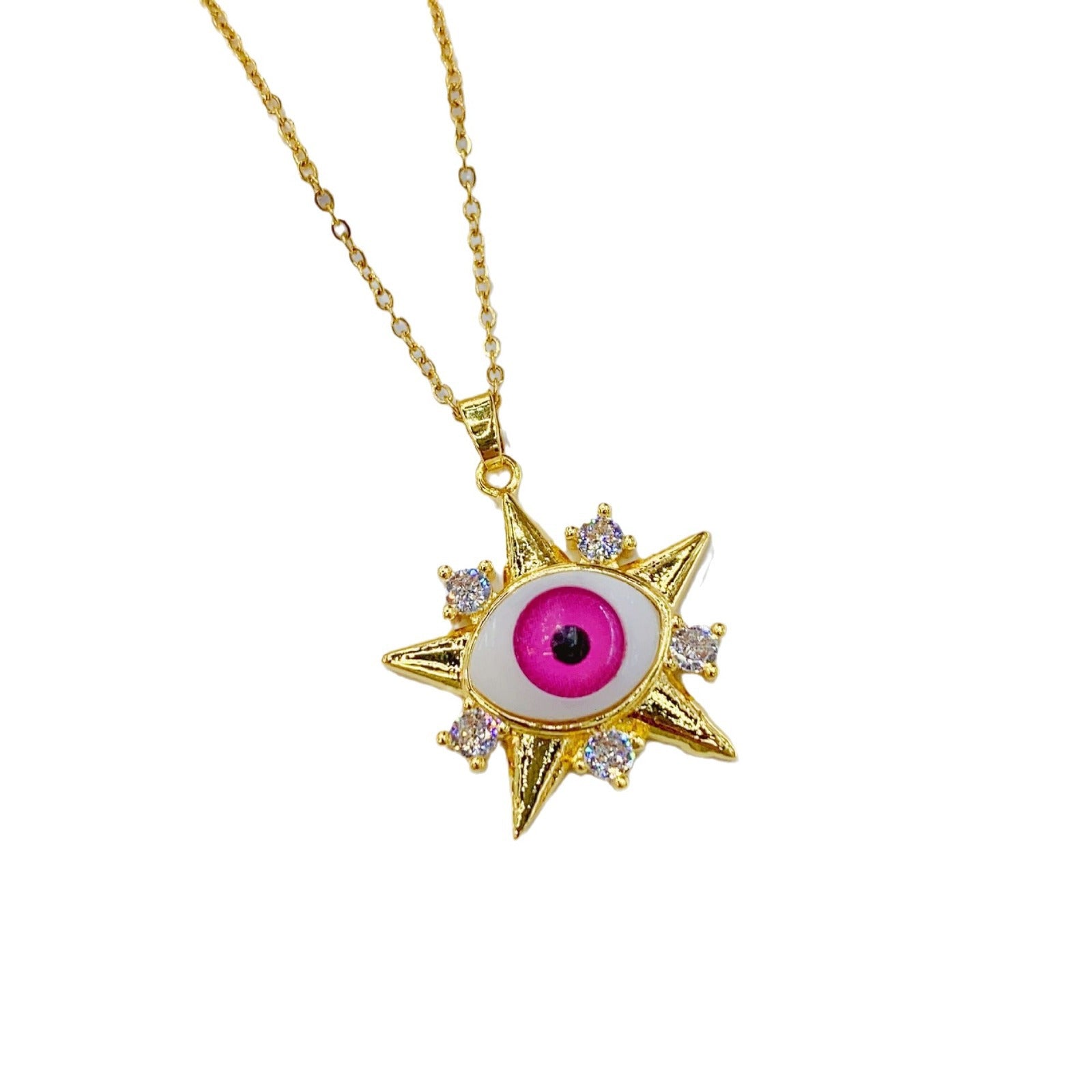 Wholesale  devil's eyes heart-shaped pendant necklace