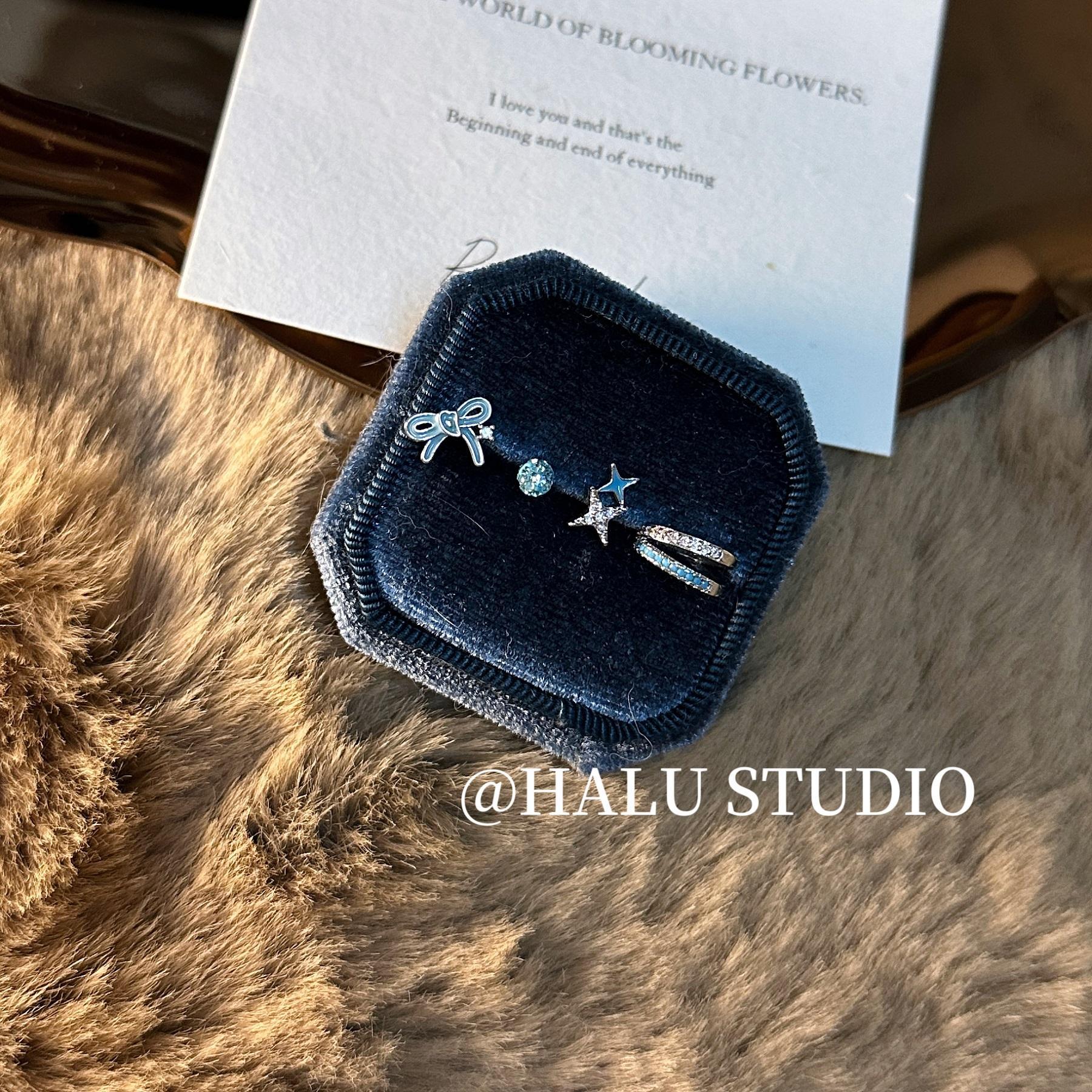 Wholesale Titanium Steel Blue All-match Earring