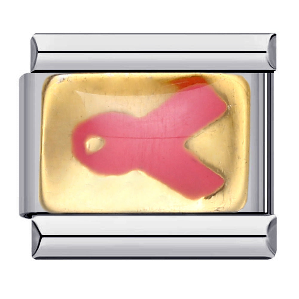 Wholesale Italian Charm Bracelet 9mm DIY Splicing Removable Gold Plated Oil Drop Cartoon Stainless Steel Composable Bracelet