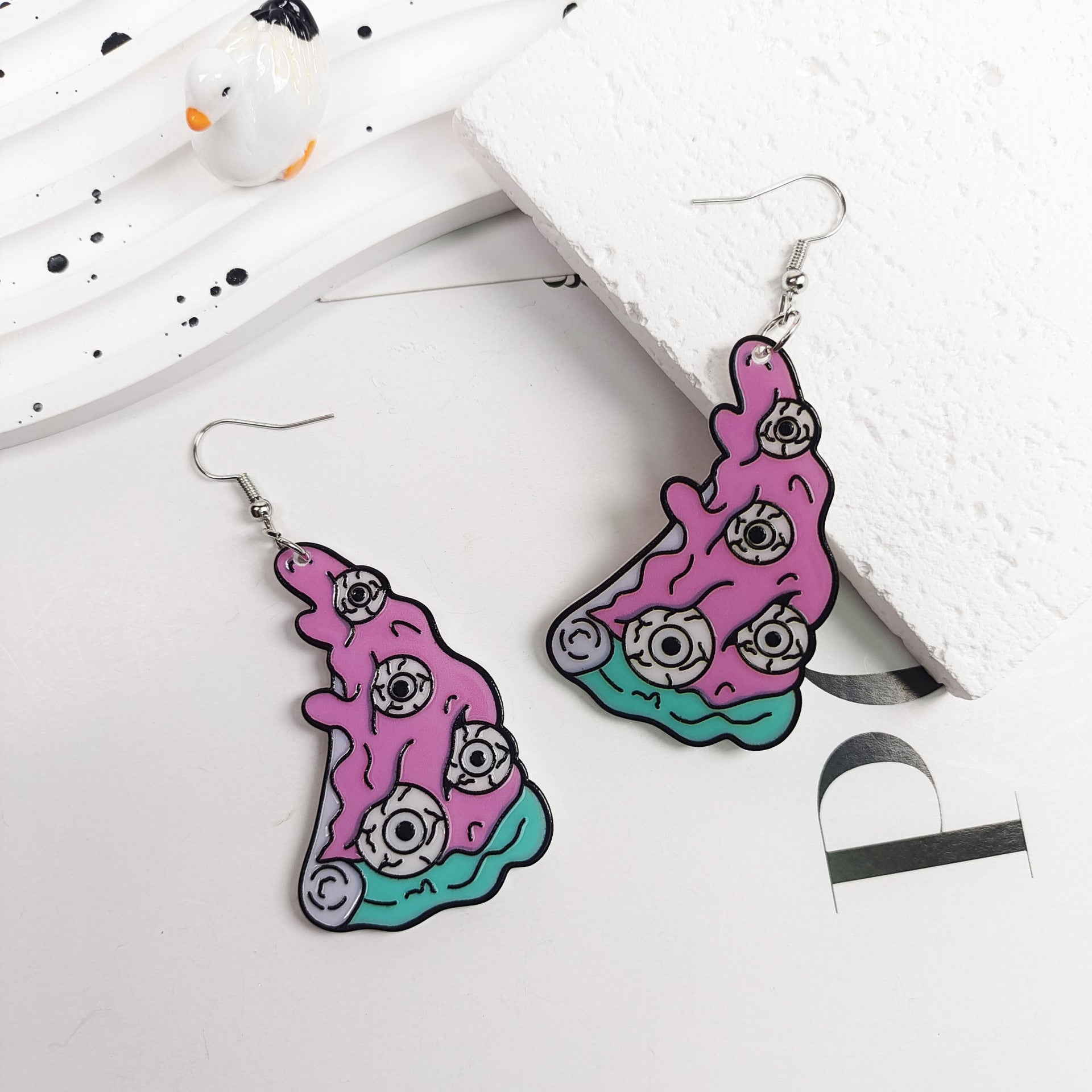 Wholesale Halloween Dark Skull Purple Earrings Acrylic Earrings ACC-ES-Jiay005