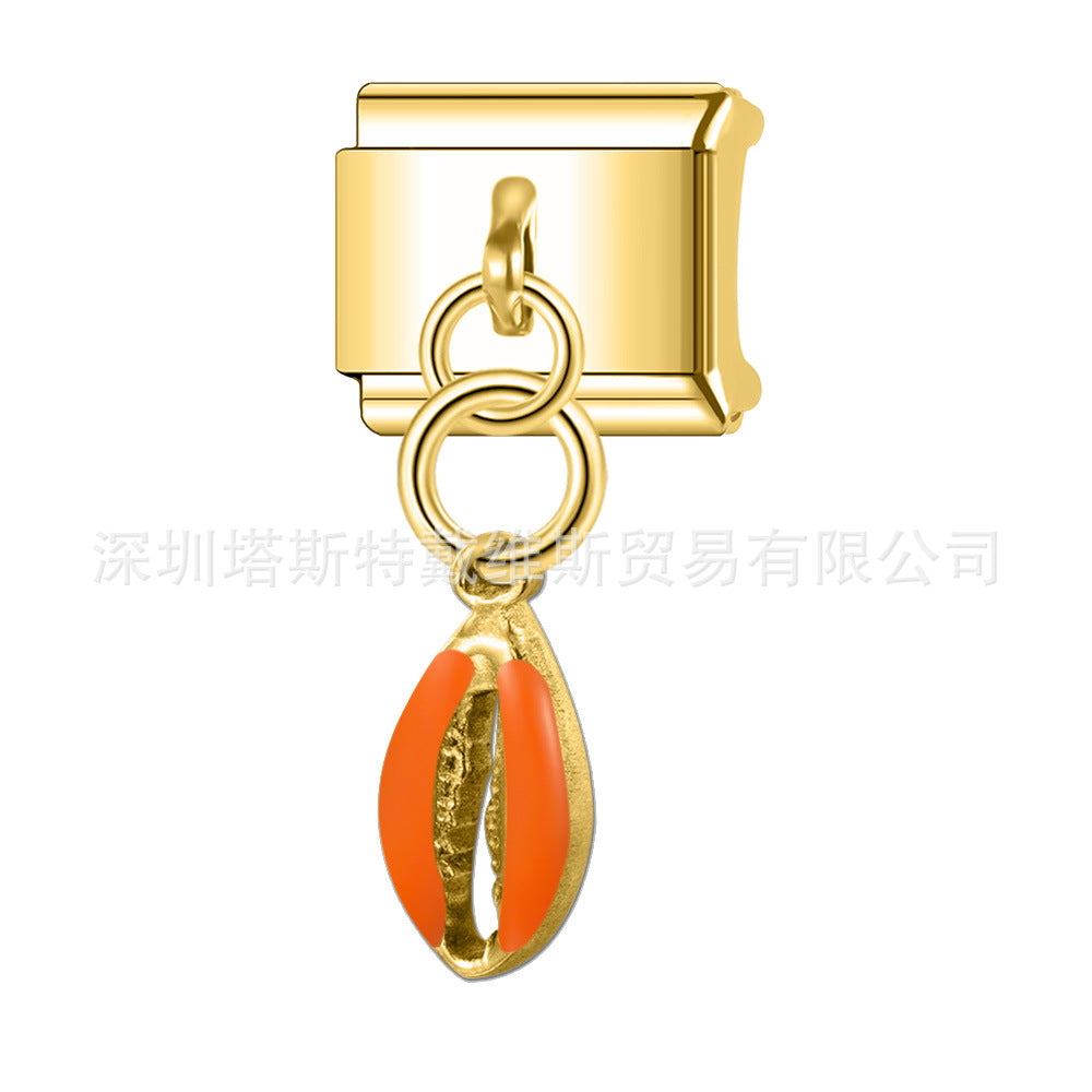 Wholesale 9mm Italian Charm Starter Bracelets DIY square Single Section Creative Stainless Steel Composable Bracelet
