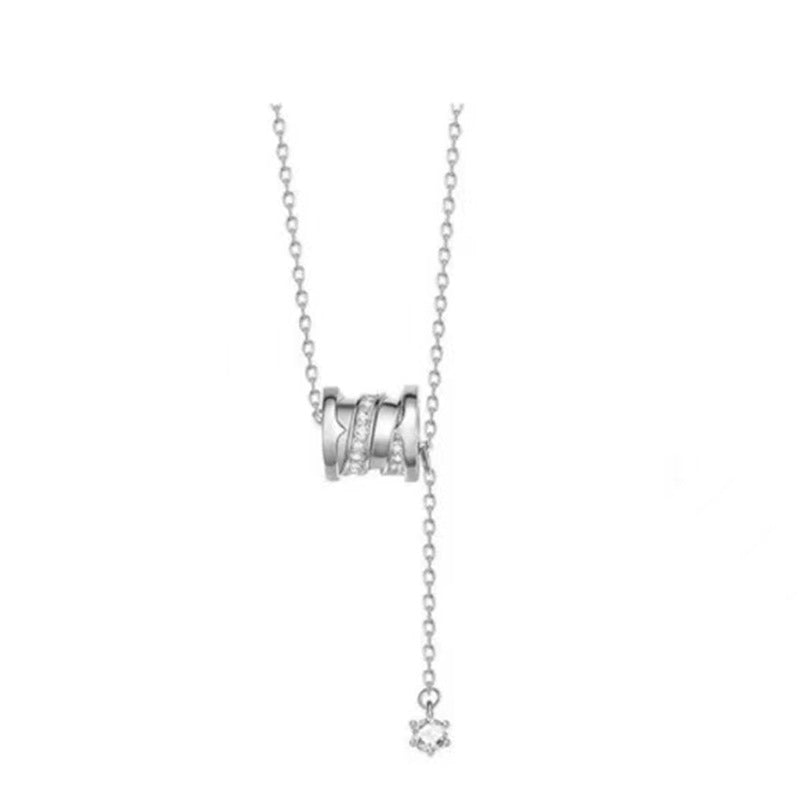 Wholesale Small Man Waist Necklace Women' s Internet Celebrity Same Style Simple Fashion Transfer Bead Pendant Elegant Light Luxury Niche Collarbone Chain