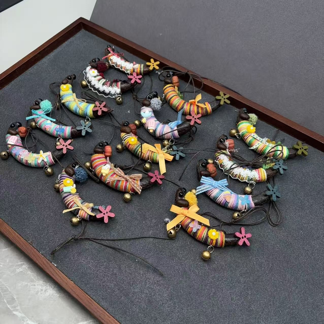 Wholesale Handmade Wood Dachshund Pendant Natural Style for Bag Car Decoration Fashion Accessory