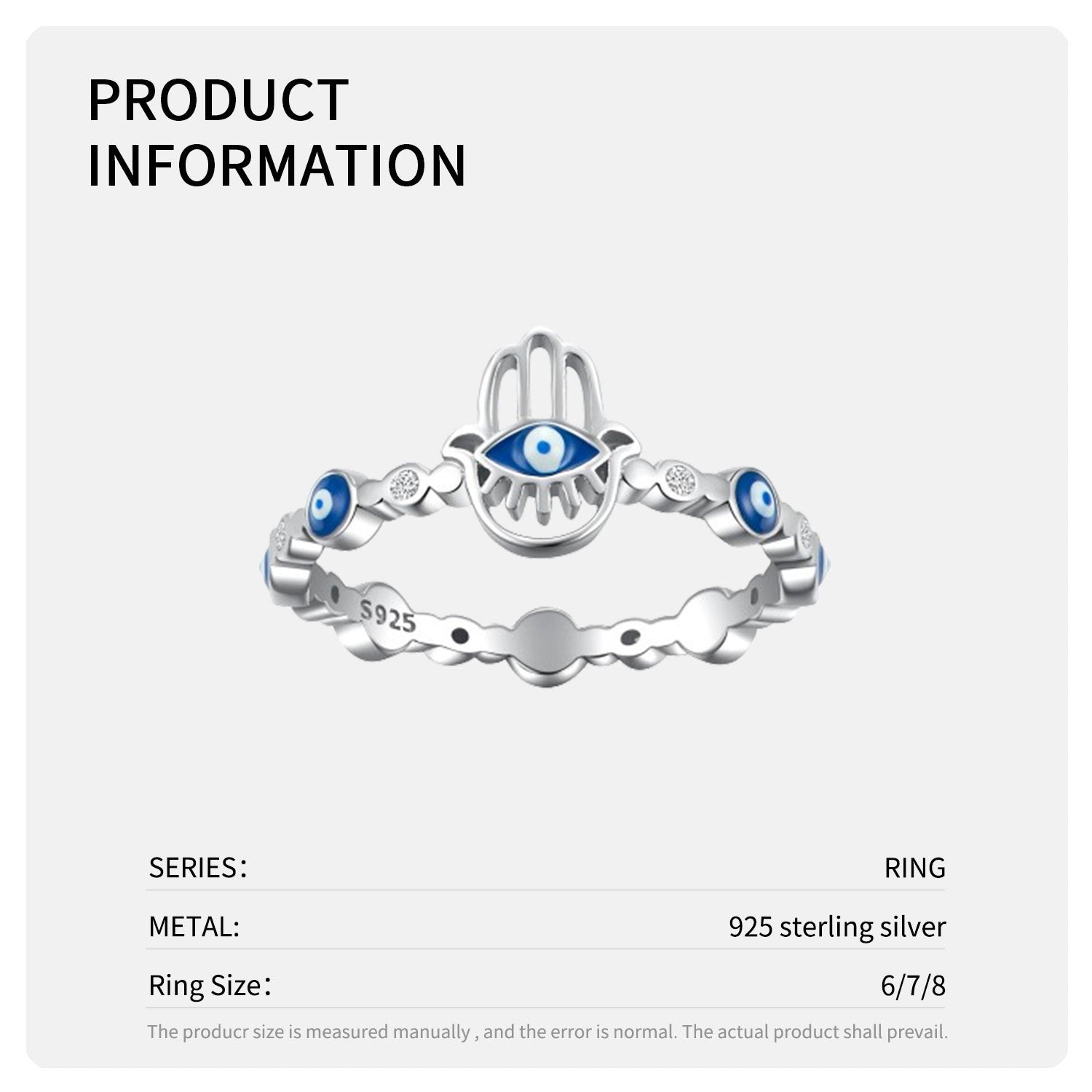 Wholesale S925 Sterling Silver Oil Dropping Demon Eye Rings ACC-RS-MC012