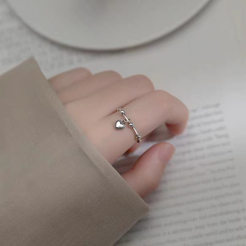 Wholesale  Irregular Plain Circle Heart Pendant Ring Opening Adjustable  Ring
