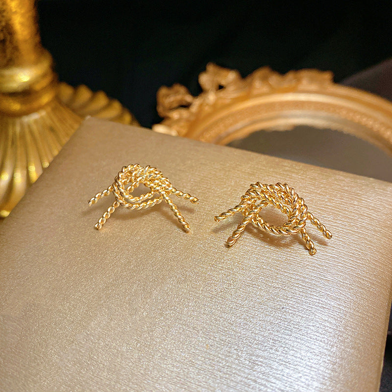 Wholesale 925 silver needle exaggerated geometric metal earrings