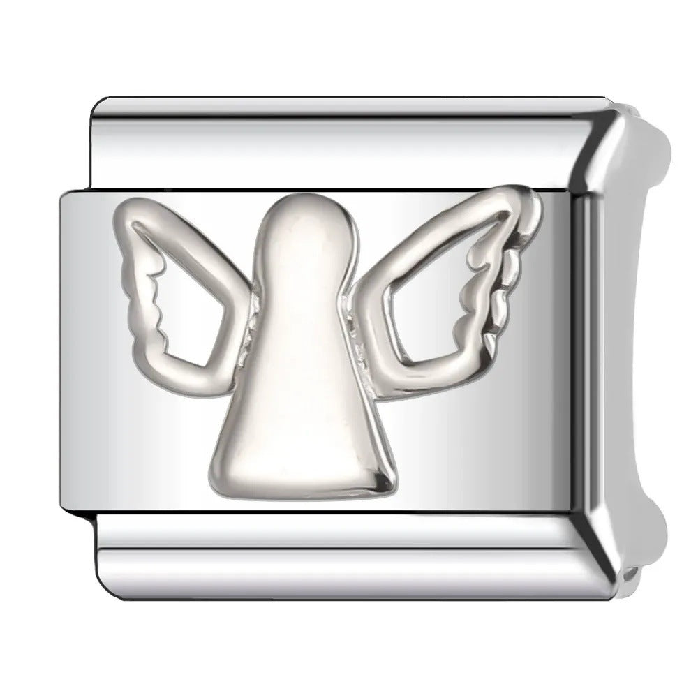 Wholesale   Italian Charm Bracelet 9mm DIY heart-shaped  Creative Stainless Steel Composable Bracelet