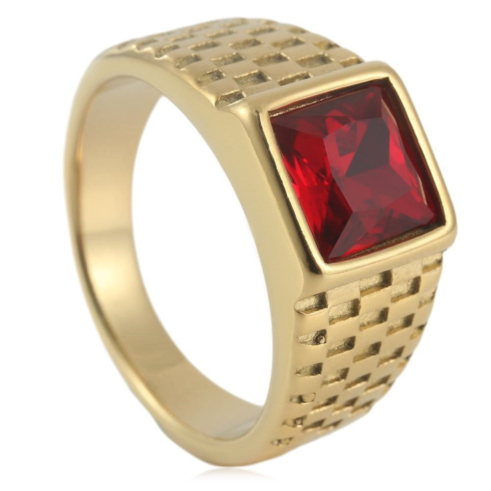 Wholesale Titanium Steel Multicolor Stone Rings