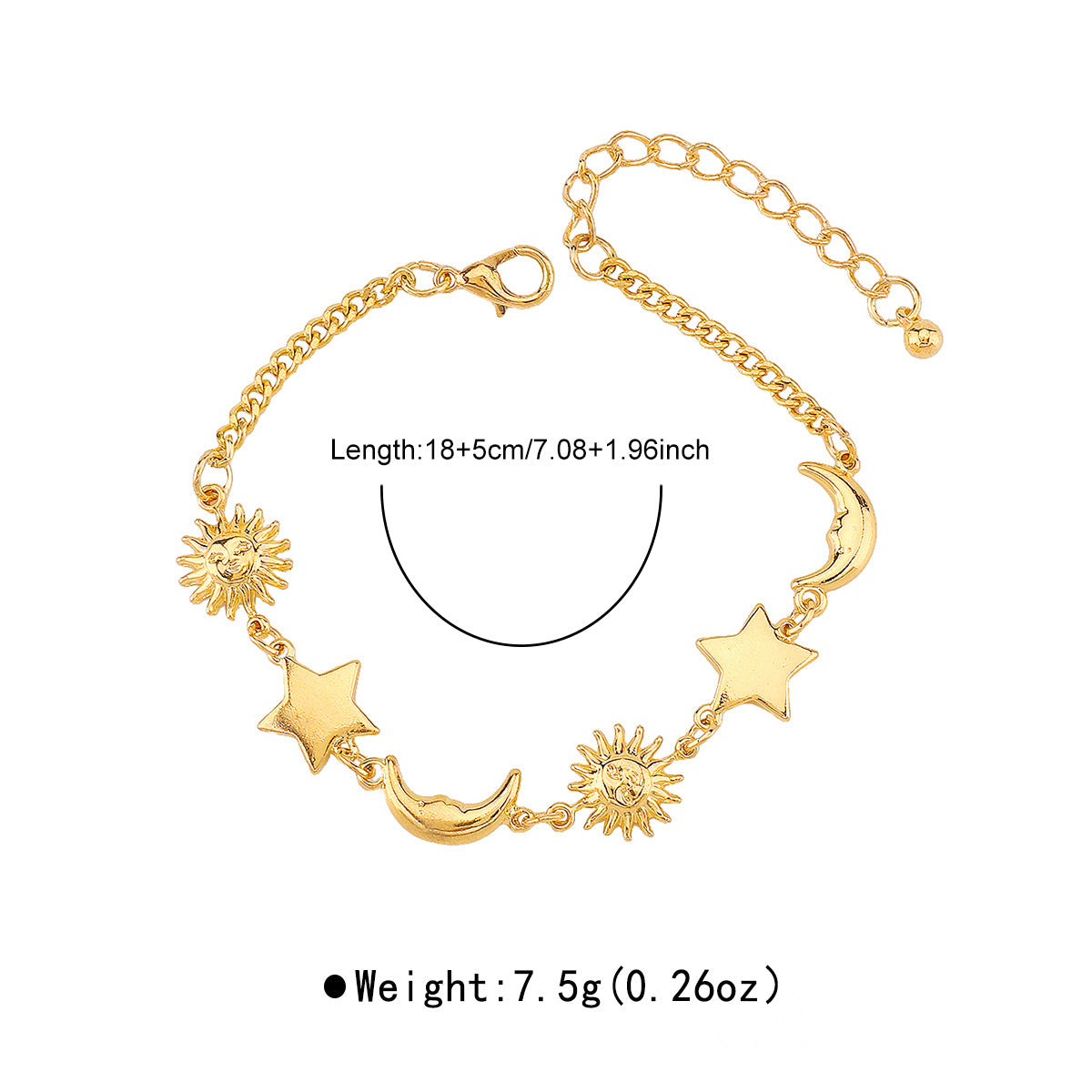Wholesale  Casual Vacation Style Beach Portrait Sun ing High-End Gold Bracelet for Women