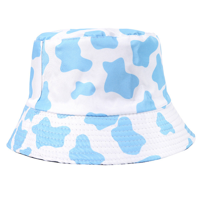 Wholesale  Fisherman Hat Cow Printed Double-sided Casual Basin Hat Bucket Hat