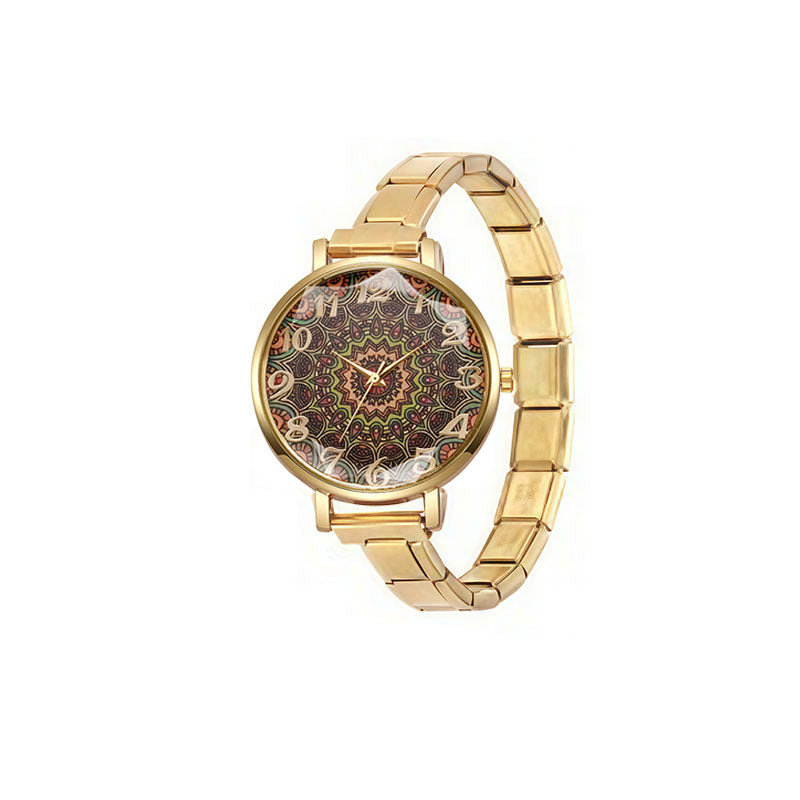 Wholesale Foreign Trade Colorful Bohemian Style Italian Modular Watch,  Ins-Style Stainless Steel Watch,  Women' s Dial Student Quartz Watch