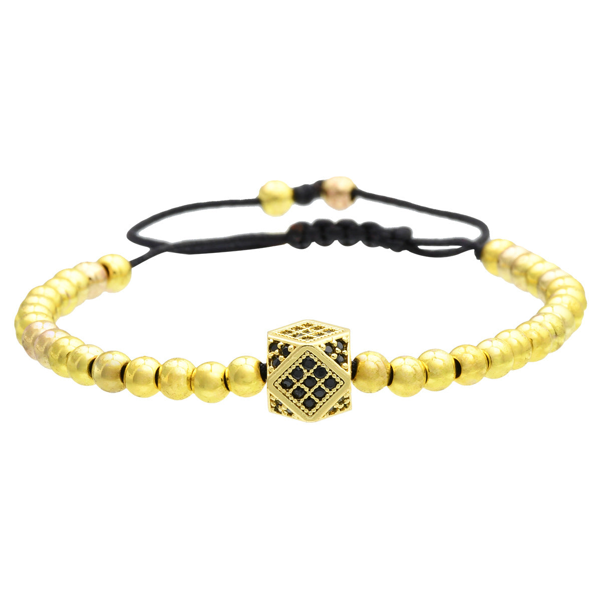 Wholesale European Style Golden Beaded Bracelet Handmade Copper Jewelry for Everyday Wear Boutique Resale