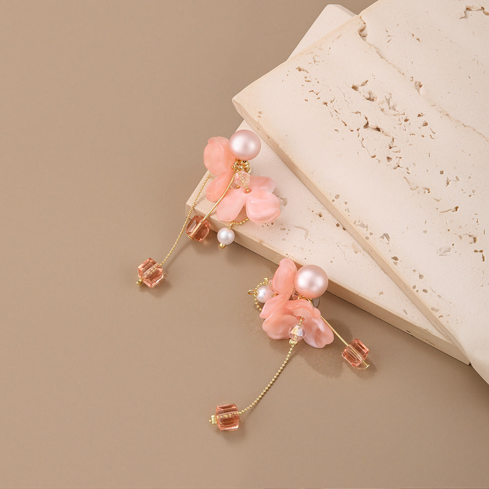 Wholesale Pink pearl earrings