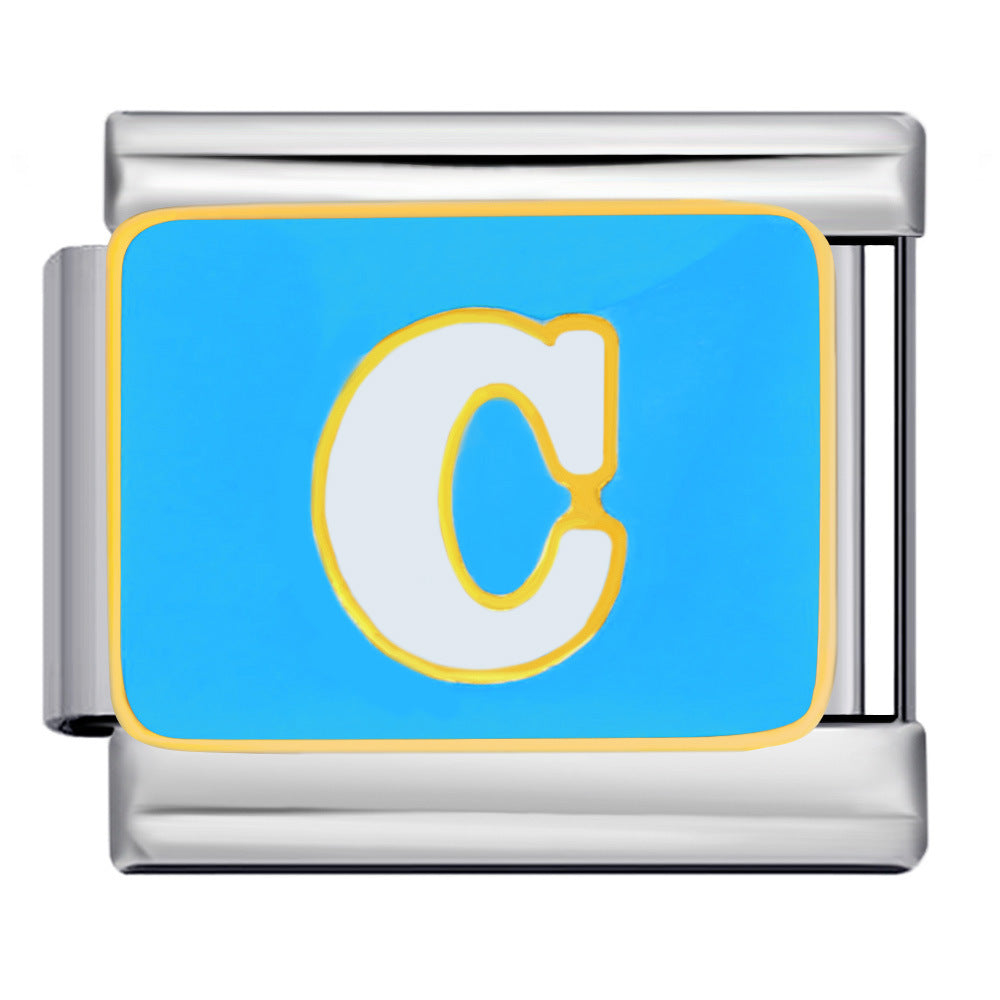 Wholesale Italian Charm Bracelet 9mm DIY Splicing Colored Letters Series Stainless Steel Composable Bracelet