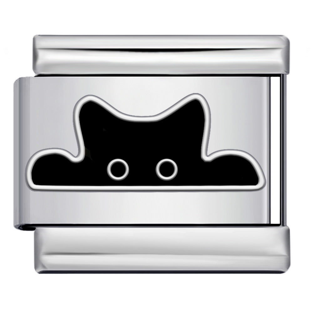 Wholesale 9mm Italian Charm Starter Bracelets DIY Cute Cat Stainless Steel Composable Bracelet