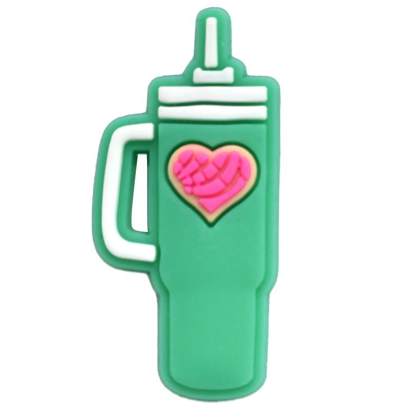 Wholesale  Random 100pcs Love-themed Water Bottle PVC Soft Rubber Shoe Buckle Decoration