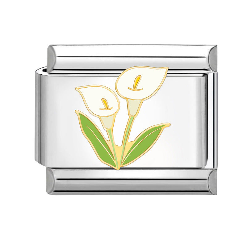 Wholesale Italian Charm Bracelet 9mm DIY Splicing Fruits and Vegetables Stainless Steel Composable Bracelet