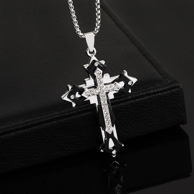 Wholesale Titanium Steel  Cross Necklace  Hip-Hop All-Match Pendant Necklaces