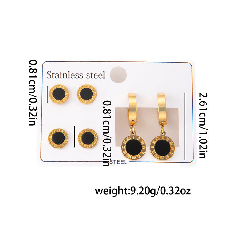 Wholesale Stylish Titanium Steel Love Earrings Set Fashion Jewelry for Party Wear