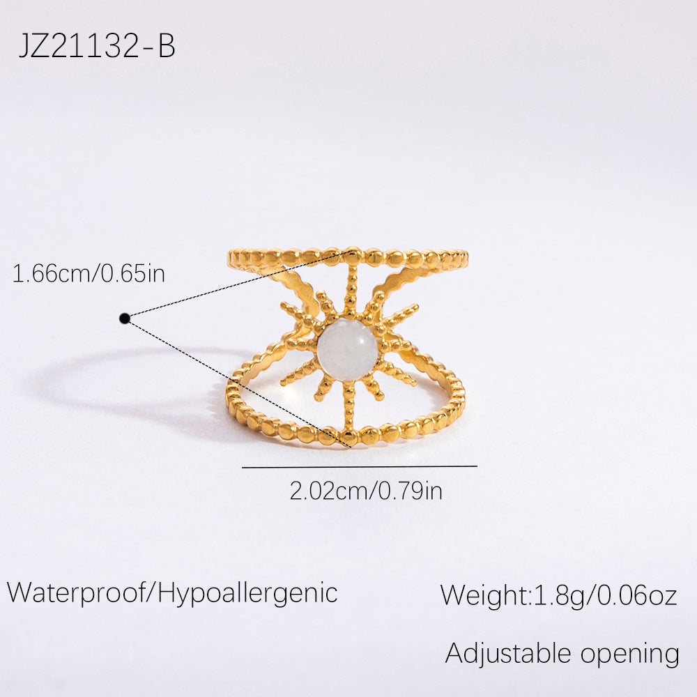 Wholesale Stainless Steel Rings 18K Gold Plated Multi-layer Vintage Rings ACC-RS-YuHui008