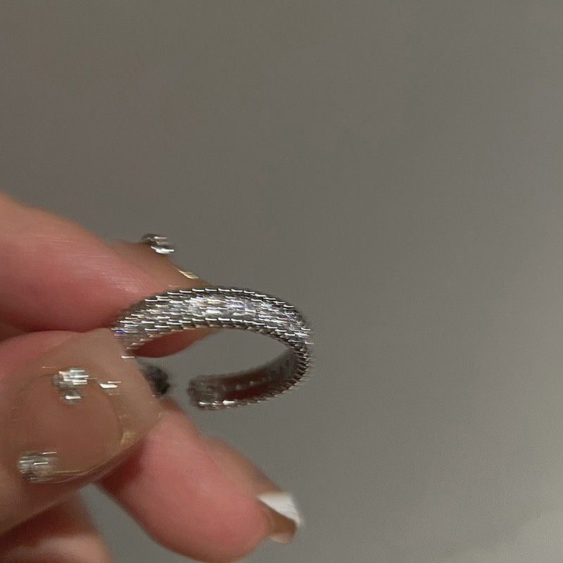 Wholesale Chic Open Ring with Zircon Alloy Jewelry Accessory for Everyday Wear