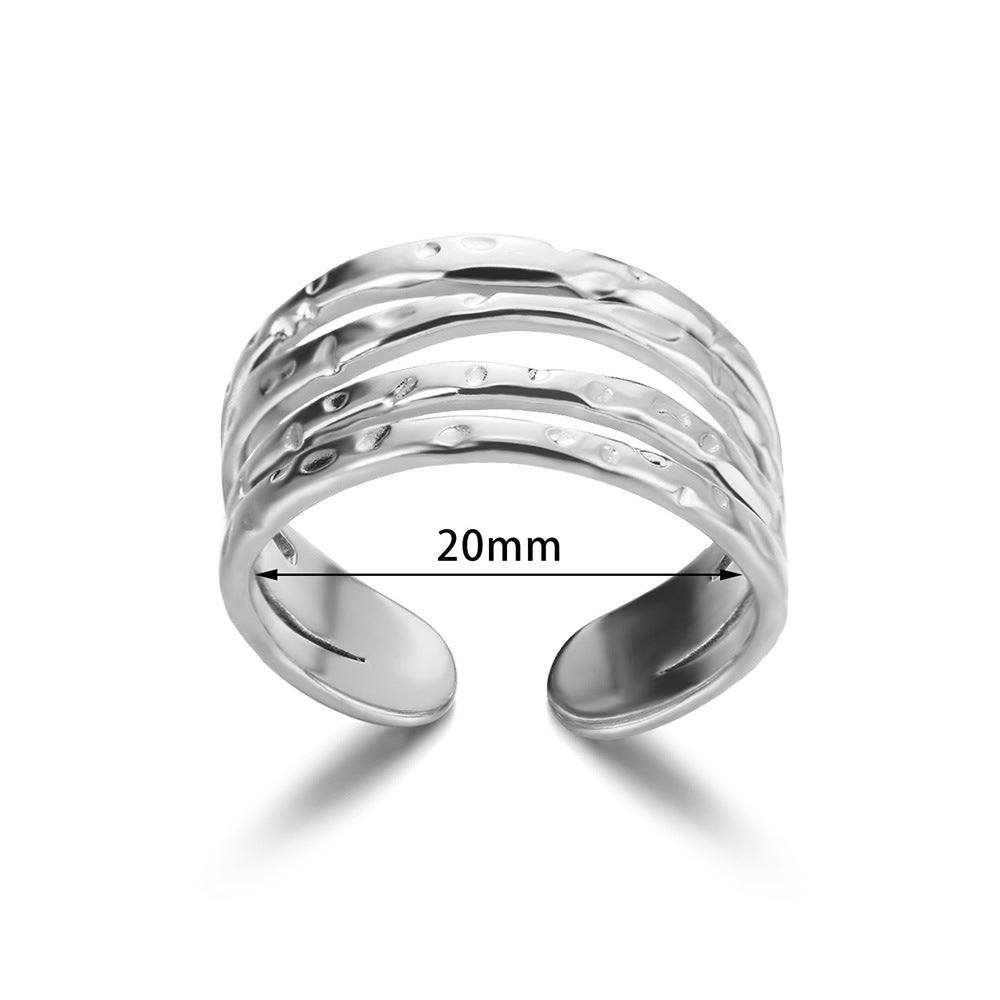 Wholesale  Light Luxury Stainless Steel 18k Gold Plated Ring