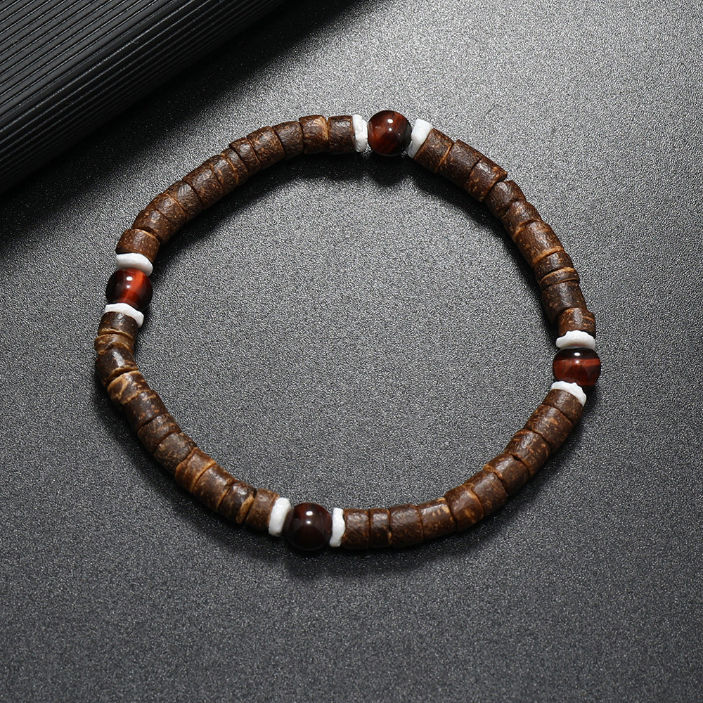 Wholesale Retro Ethnic Style nut Shell Natural Turquoise Bracelet