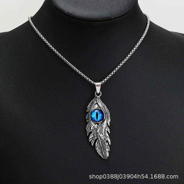 Wholesale Feather Evil Eye Necklace ACC-NE-Yuj003