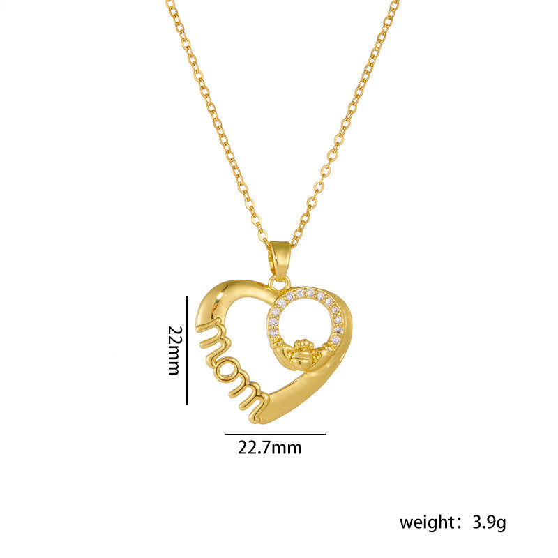 Wholesale Mother's Day Necklace Love Pendant Clavicle Chain Heart Necklace Choker Necklace ACC-NE-Rongc012